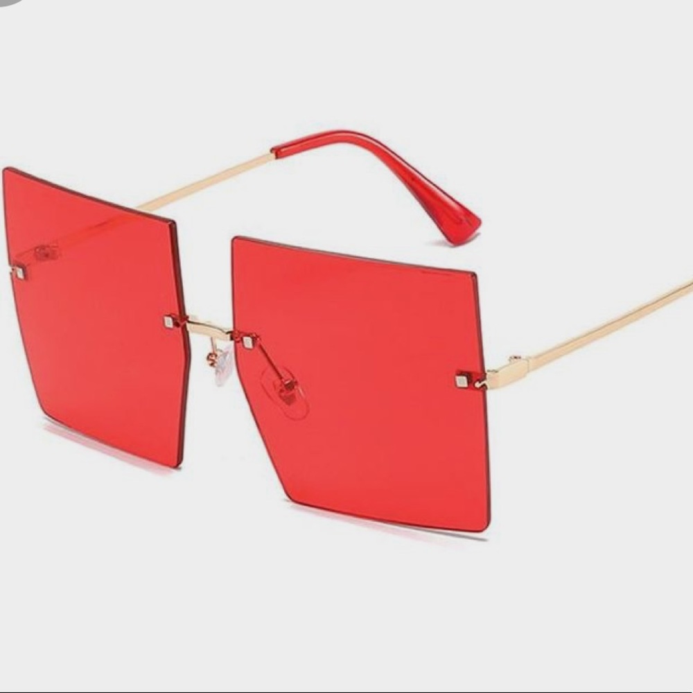 Red Rimless Sunglasses☀︎︎ - Picture 2 of 3